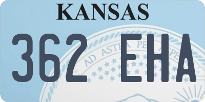 KS license plate 362EHA