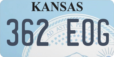 KS license plate 362EOG