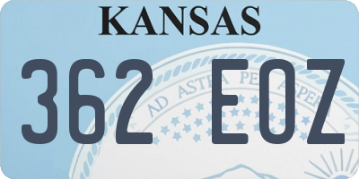KS license plate 362EOZ