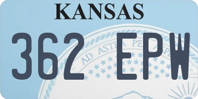KS license plate 362EPW