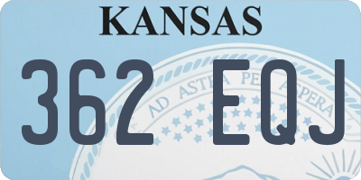 KS license plate 362EQJ
