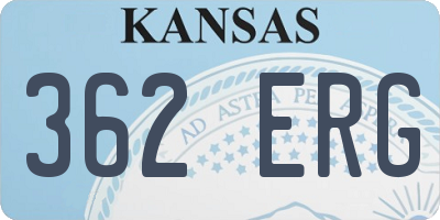 KS license plate 362ERG
