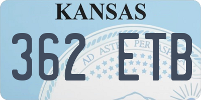 KS license plate 362ETB