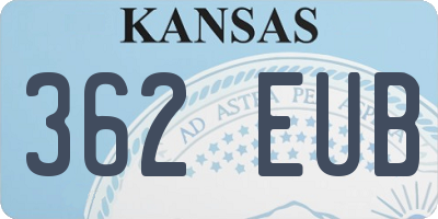 KS license plate 362EUB