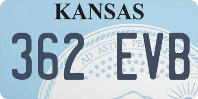 KS license plate 362EVB