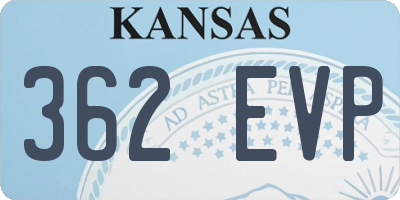 KS license plate 362EVP
