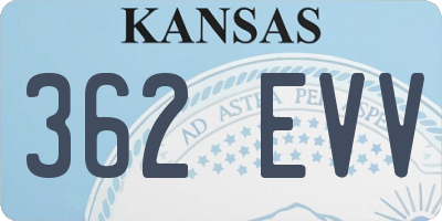 KS license plate 362EVV