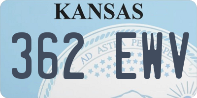KS license plate 362EWV