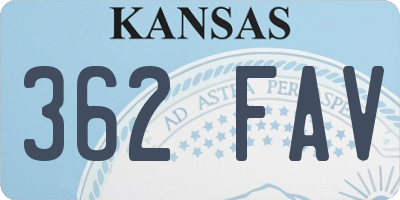 KS license plate 362FAV