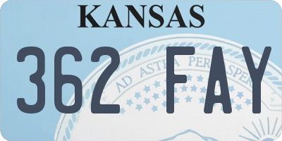 KS license plate 362FAY