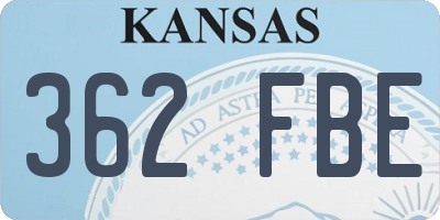 KS license plate 362FBE