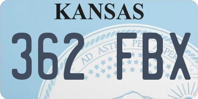 KS license plate 362FBX