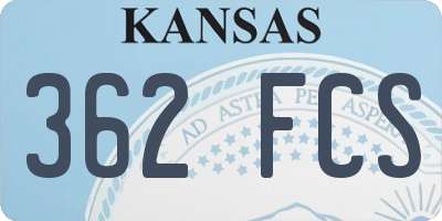 KS license plate 362FCS