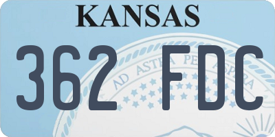 KS license plate 362FDC