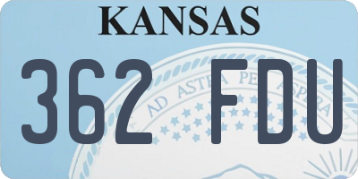 KS license plate 362FDU