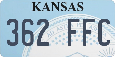KS license plate 362FFC