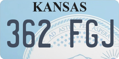 KS license plate 362FGJ