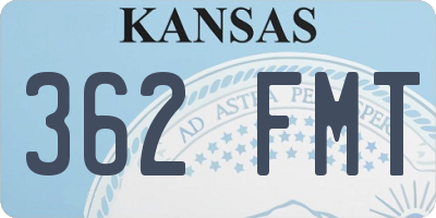 KS license plate 362FMT