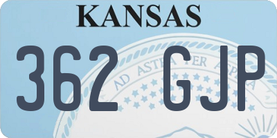 KS license plate 362GJP