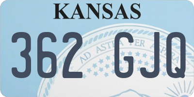 KS license plate 362GJQ