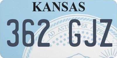 KS license plate 362GJZ
