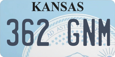 KS license plate 362GNM