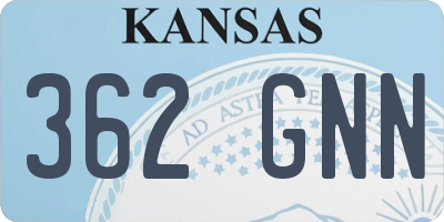KS license plate 362GNN