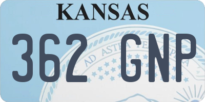 KS license plate 362GNP