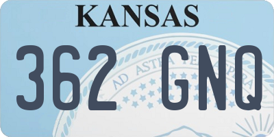 KS license plate 362GNQ