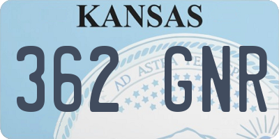KS license plate 362GNR