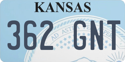 KS license plate 362GNT