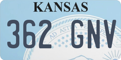 KS license plate 362GNV