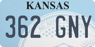 KS license plate 362GNY