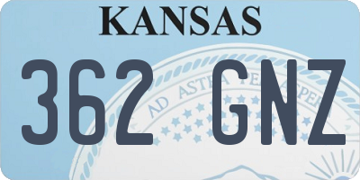 KS license plate 362GNZ