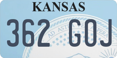 KS license plate 362GOJ