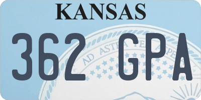 KS license plate 362GPA