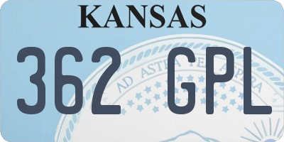 KS license plate 362GPL