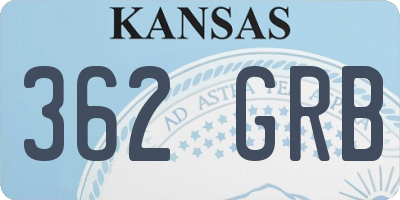 KS license plate 362GRB