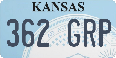 KS license plate 362GRP