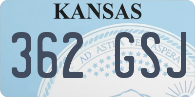 KS license plate 362GSJ
