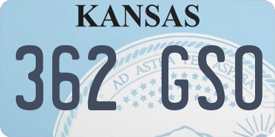 KS license plate 362GSO