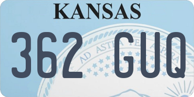 KS license plate 362GUQ