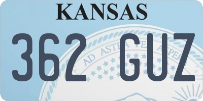 KS license plate 362GUZ
