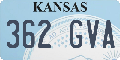 KS license plate 362GVA