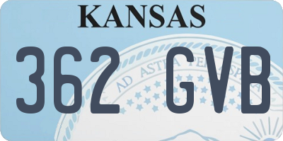 KS license plate 362GVB