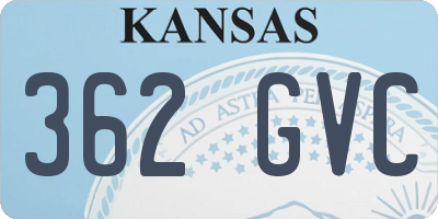 KS license plate 362GVC