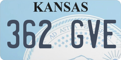 KS license plate 362GVE