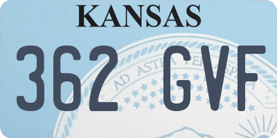 KS license plate 362GVF