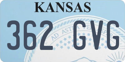KS license plate 362GVG