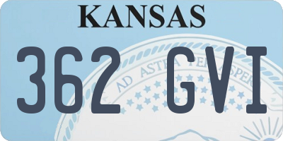 KS license plate 362GVI